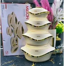 Milton 3pcs  Pearl Thermoware Insulated Hotpots Serving Dish Casserole Set Hot Pot Serveware Set Serve or Keep Food Hot or Cold Size 2500, 3500 and 5000ml Big Sizes