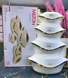 Milton 3pcs  Pearl Thermoware Insulated Hotpots Serving Dish Casserole Set Hot Pot Serveware Set Serve or Keep Food Hot or Cold Size 2500, 3500 and 5000ml Big Sizes