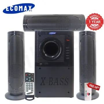 Ecomax LM-1109 3.1CH  20000W PMPO Multimedia Speaker System with BT, FM Radio, AC/DC Subwoofer Mini Home Theater System with Remote control  Woofer
