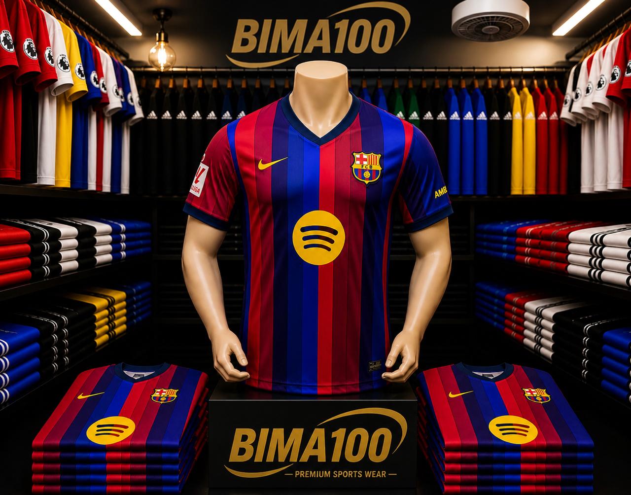 2026-27 Barcelona Home Jersey Men's 100% Polyester Anti-UV Moisture-Wicking High Quality Soccer Shirt Fan Version