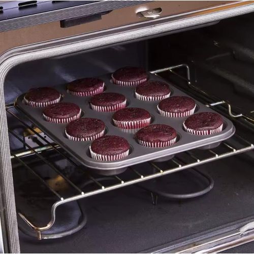 Doughnut Cupcake Tray Metallic 6-Hole Non-Stick Baking Pan for Perfect Homemade Doughnuts and Cupcakes, Durable Oven-Safe Kitchen Bakeware for Easy Cleaning and Even Cooking