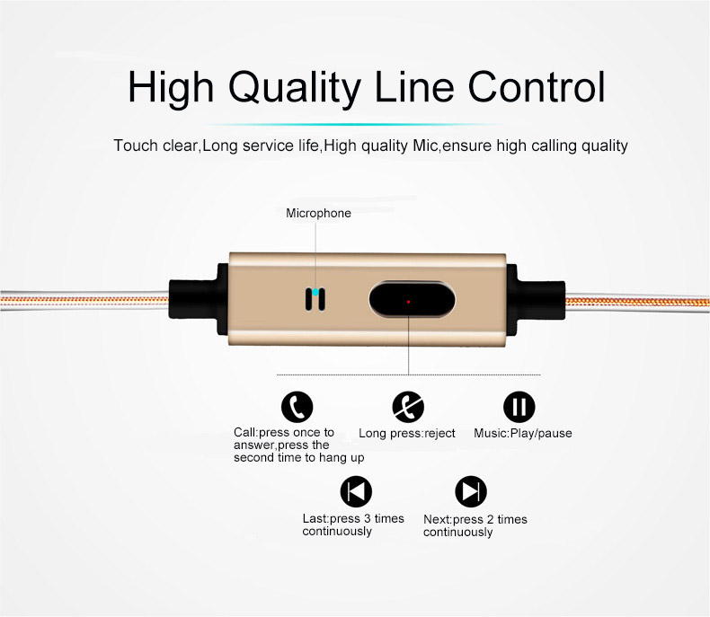 Metal Heavy Bass Sound In-ear Earphone Monitor Hifi Earphones Gaming Karaoke Sporting Headset