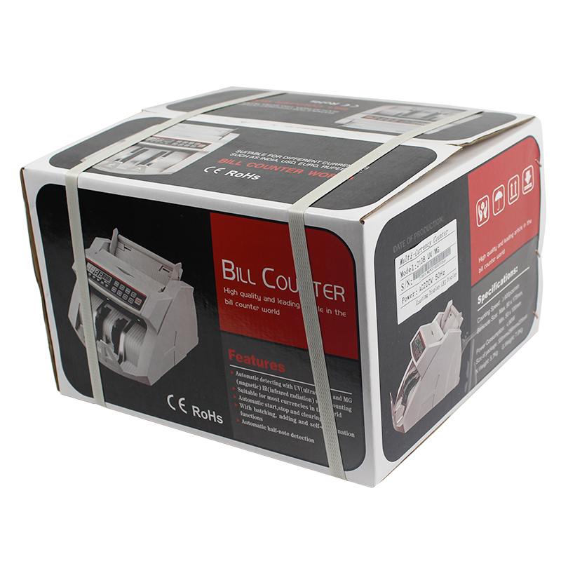 Bank Grade Bill Counter Machine with UV/MG/IR Fake Note Detection Auto Cheap Model Banknote Counting Machine