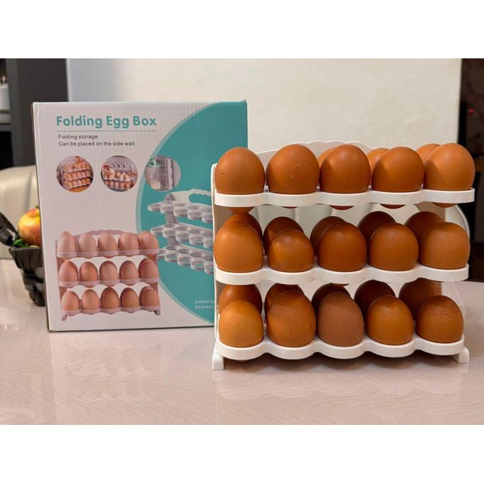 Multi-Layer Folding Egg Storage Box – 30 Egg Capacity