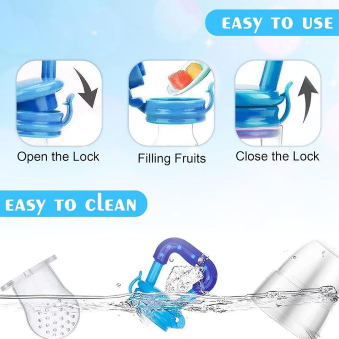 silicone BPA free baby fruit feeding pacifier, easy grip easy to wash.