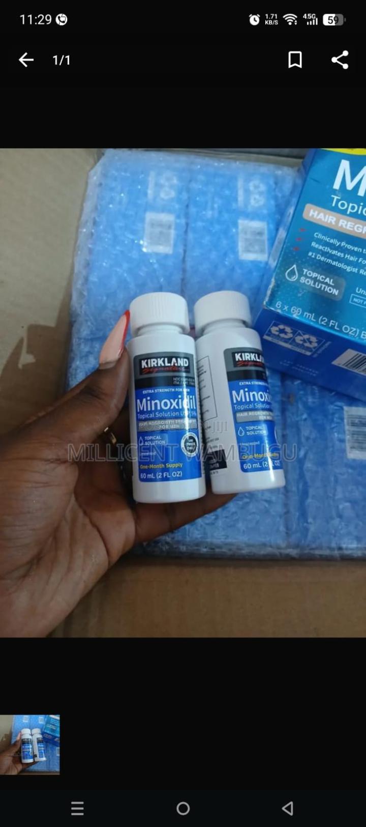 Kirkland minoxidile hair growth 5% maximum strength hair regrowth topical solution 60ml + dropper