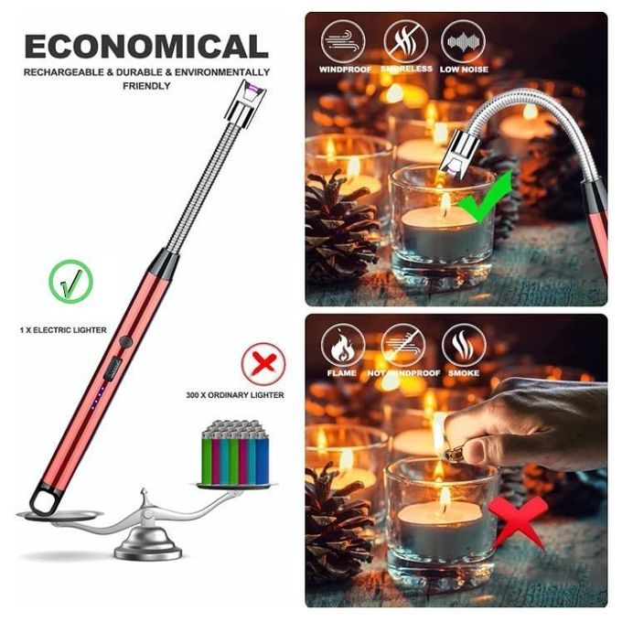 USB Igniter/Rechargeable Electric Arc L-ighter Pulse I-gniter BBQ Kitchen Gas Stove Candle With Inbuilt Battery,Arc Pulse Ignition Outdoor Windproo