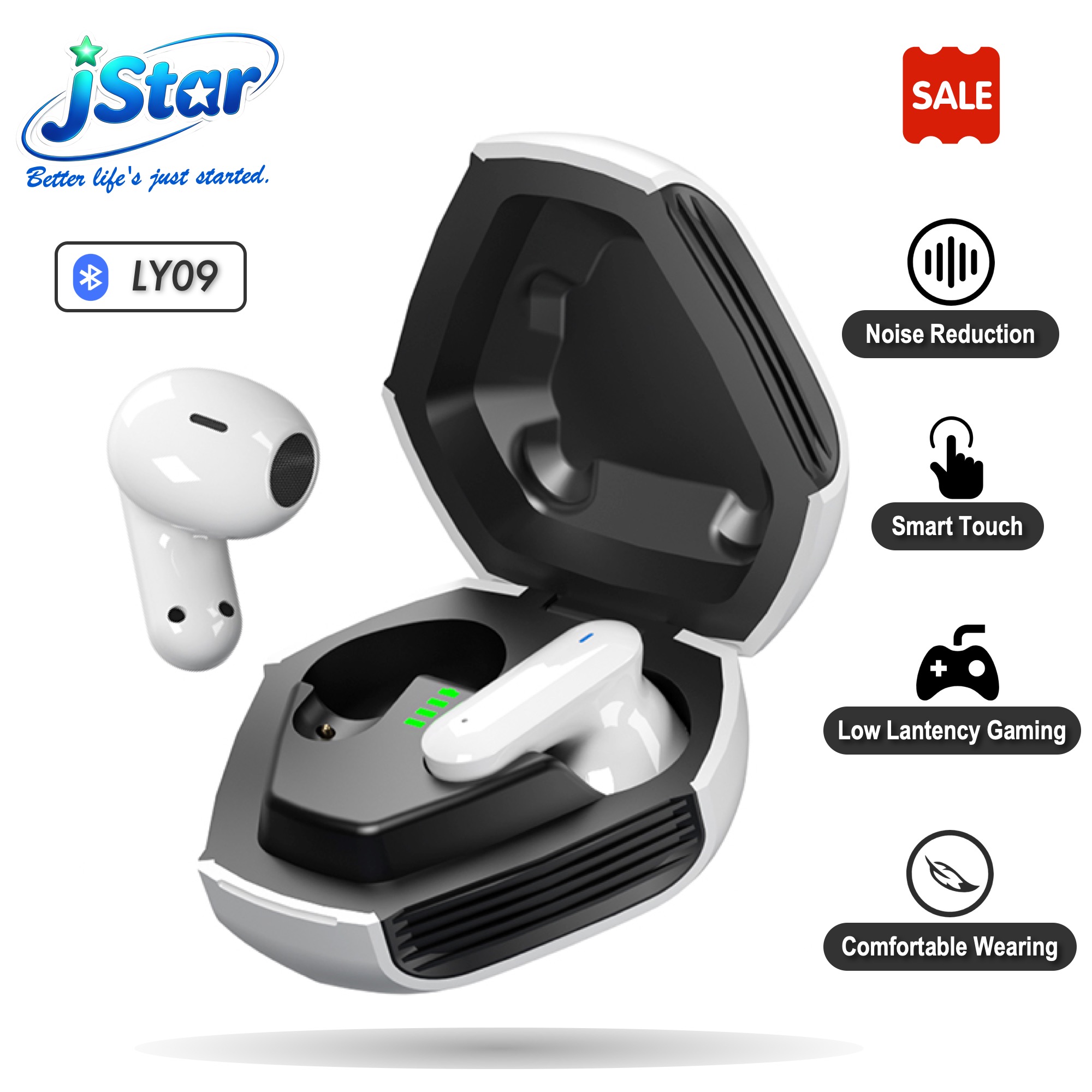 LY09 TWS Wireless Bluetooth Earphones Gaming Earbuds with Noise Reduction and HD Audio for  iOS Android