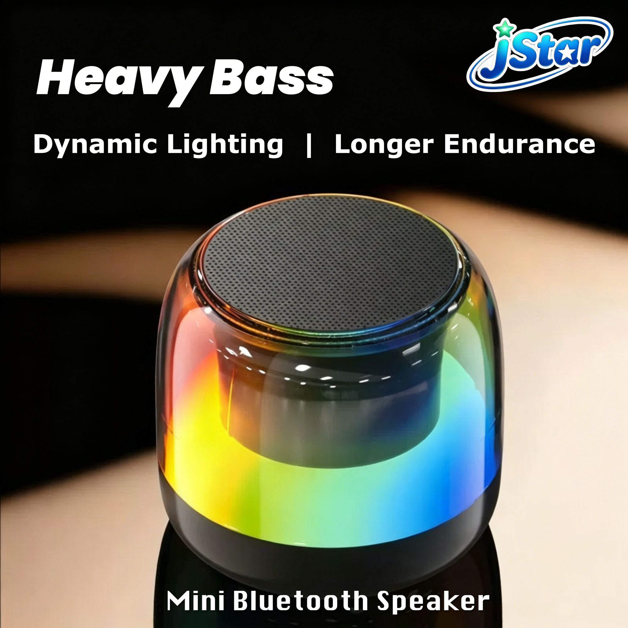 Portable RGB LED Bluetooth Speaker, Mini Wireless HiFi Bass Subwoofer with 360 Surround Sound, Bluetooth 5.3, 10 Hours Playtime, TF Card & USB Playback, Perfect for Party Home Outdoor