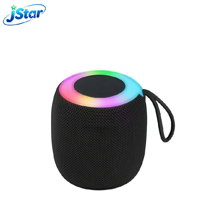 Mini Bluetooth Speaker for Outdoor Travel, HiFi Metal Diaphragm Bass, Bluetooth 5.0, RGB Party Lights, TF Card and USB Flash Drive Playback, 4 Hours Playtime, 800mAh Battery with Lanyard, Black