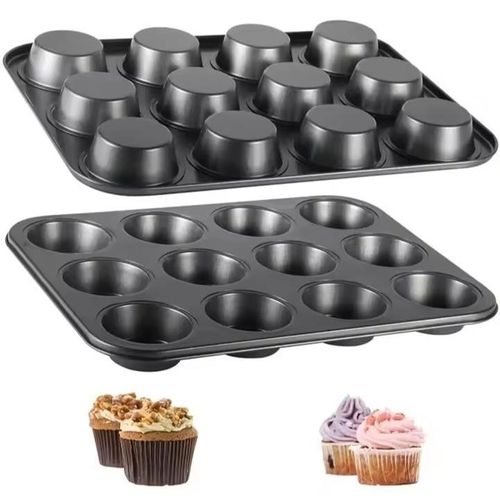 12 Holes Cup Cake Baking Tin.Made of high quality stainless steel, sturdy and durable.
All finishes are non-toxic, safe and Eco-friendly.
All parts are rounded smooth, avoids hurting your hands.
