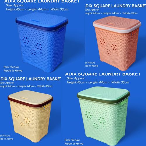 Durable Plastic Laundry Basket with Lid – Stylish & Spacious.Made from strong, long-lasting plastic
 Comes with a secure lid for neat storage
 Lightweight & easy to carry