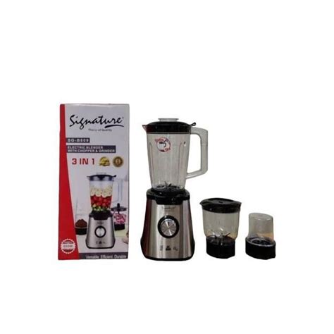 Signature 3-in-1 Blender– 1.5L Mixer, Grinder & Chopper, Powerful Motor-Silver