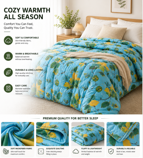 Fashion 4pcs Duvet Bedding Sets Comfortable Set Bedding Duvet  Luxurious Heavy Soft Comfortable Duvet (1pc Duvet & 1pcs Bed sheet & 2pcs Pillow covers )