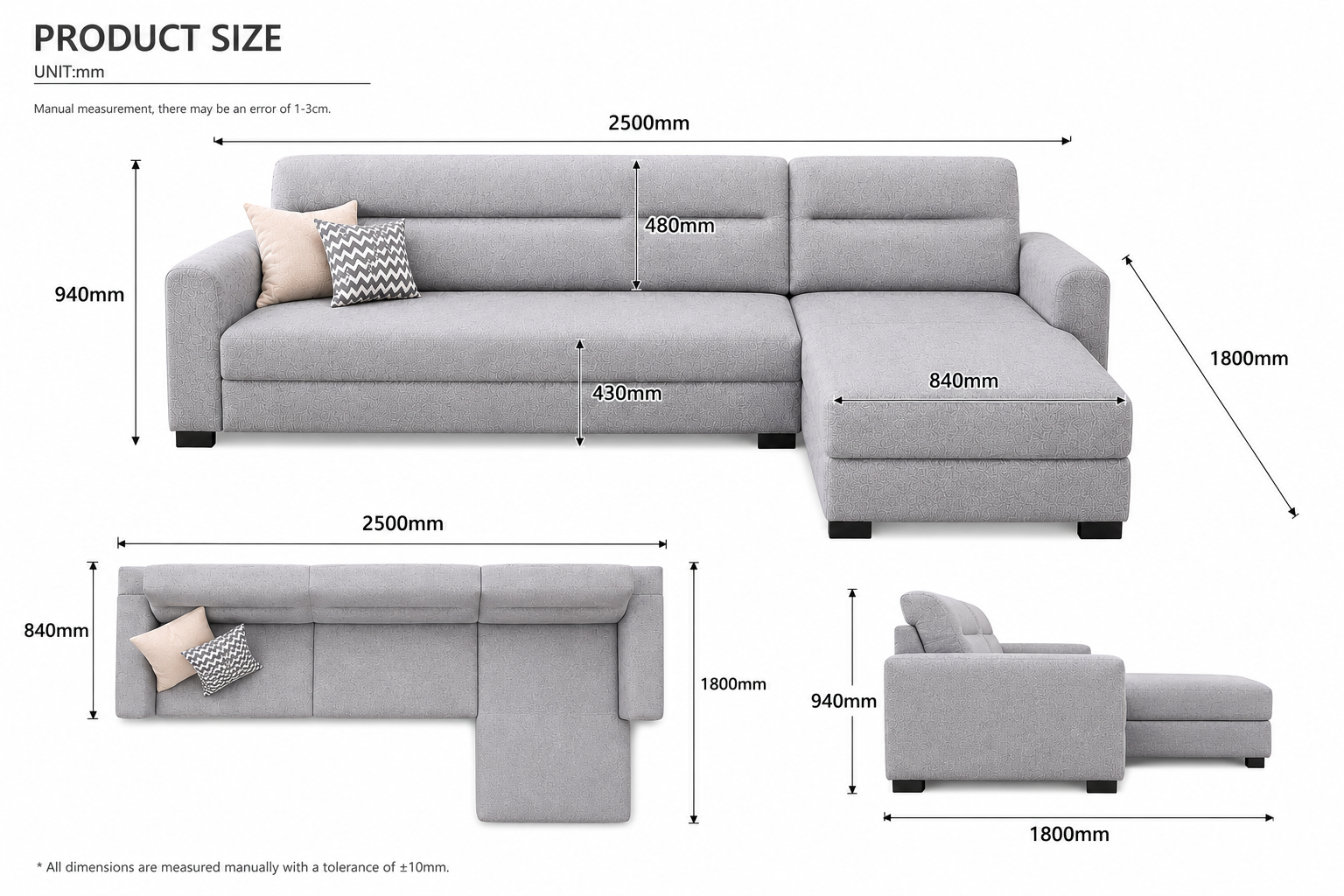 Extra Spacious Large 5-6 Seater L-Shaped Sofa, Spacious & Comfortable Couch for Modern Living Room,Extra Spacious L-Shaped Sofa,Deep Seat Comfortable Sofa