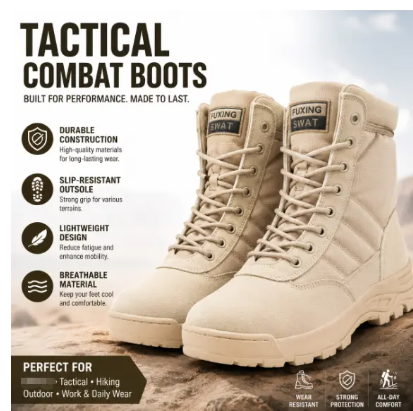 Fashion Men's Shoes Boots Ankle Bootie Jungle Boots, Hiking Boots, Desert Boots, Combat Boots, Tactical Boots, High Top Short Boots Military shoe，Good Quality Jungle Boots