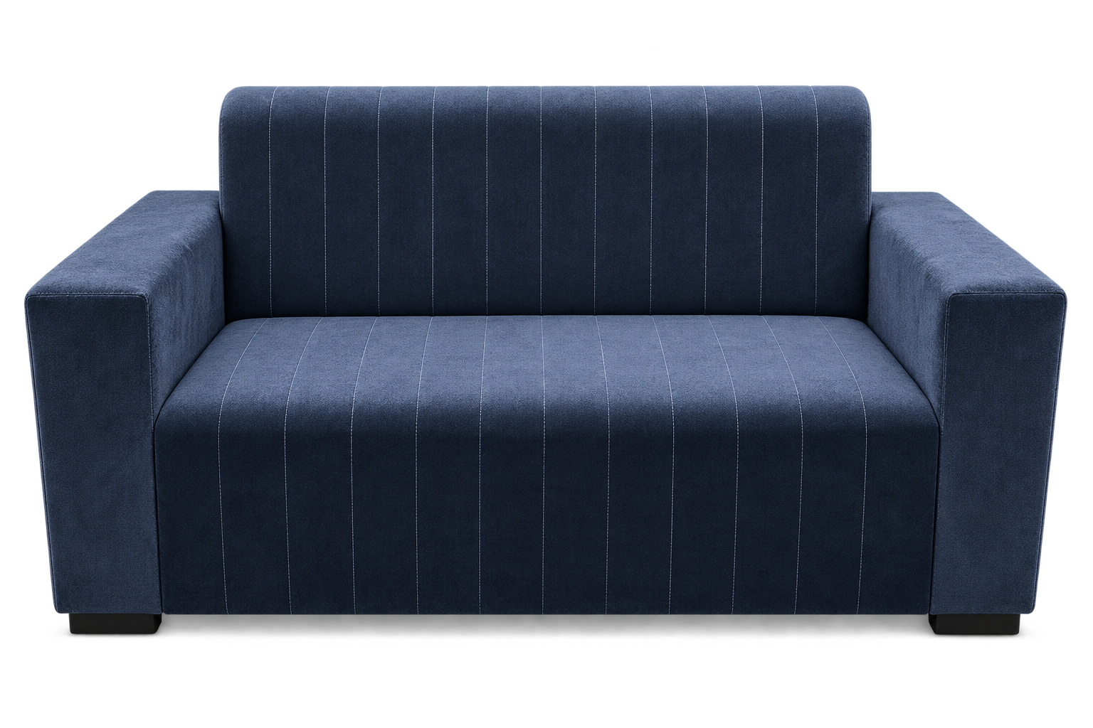 Modern 2 Seater Sofa, Navy Blue Fabric Loveseat, Comfortable Upholstered Couch for Living Room, Bedroom, Office & Apartment & Airbnb