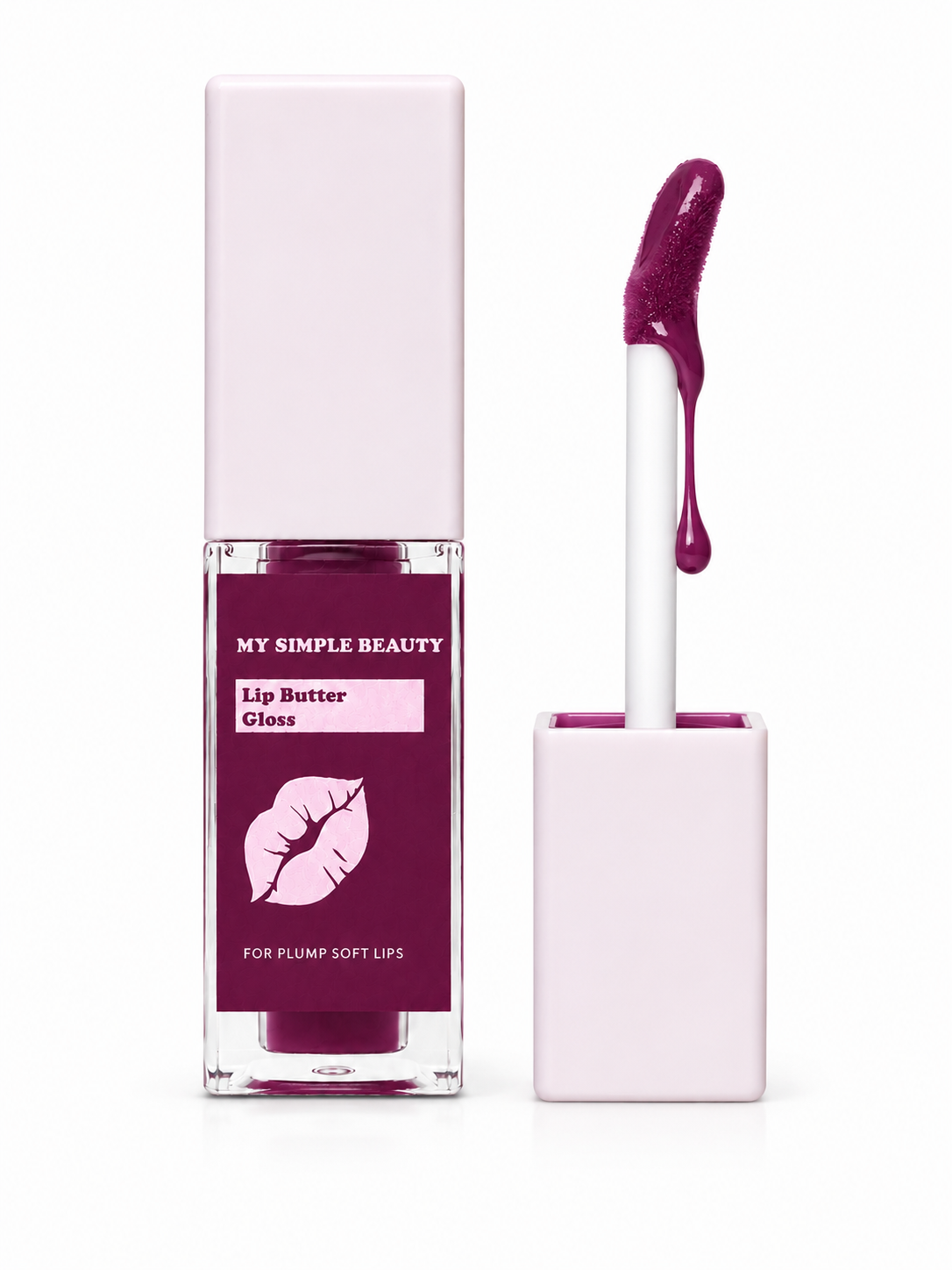 Plumping Lip Butter Gloss (Burgundy Drip) For Softer , Hydrated ,Super Shine Lips