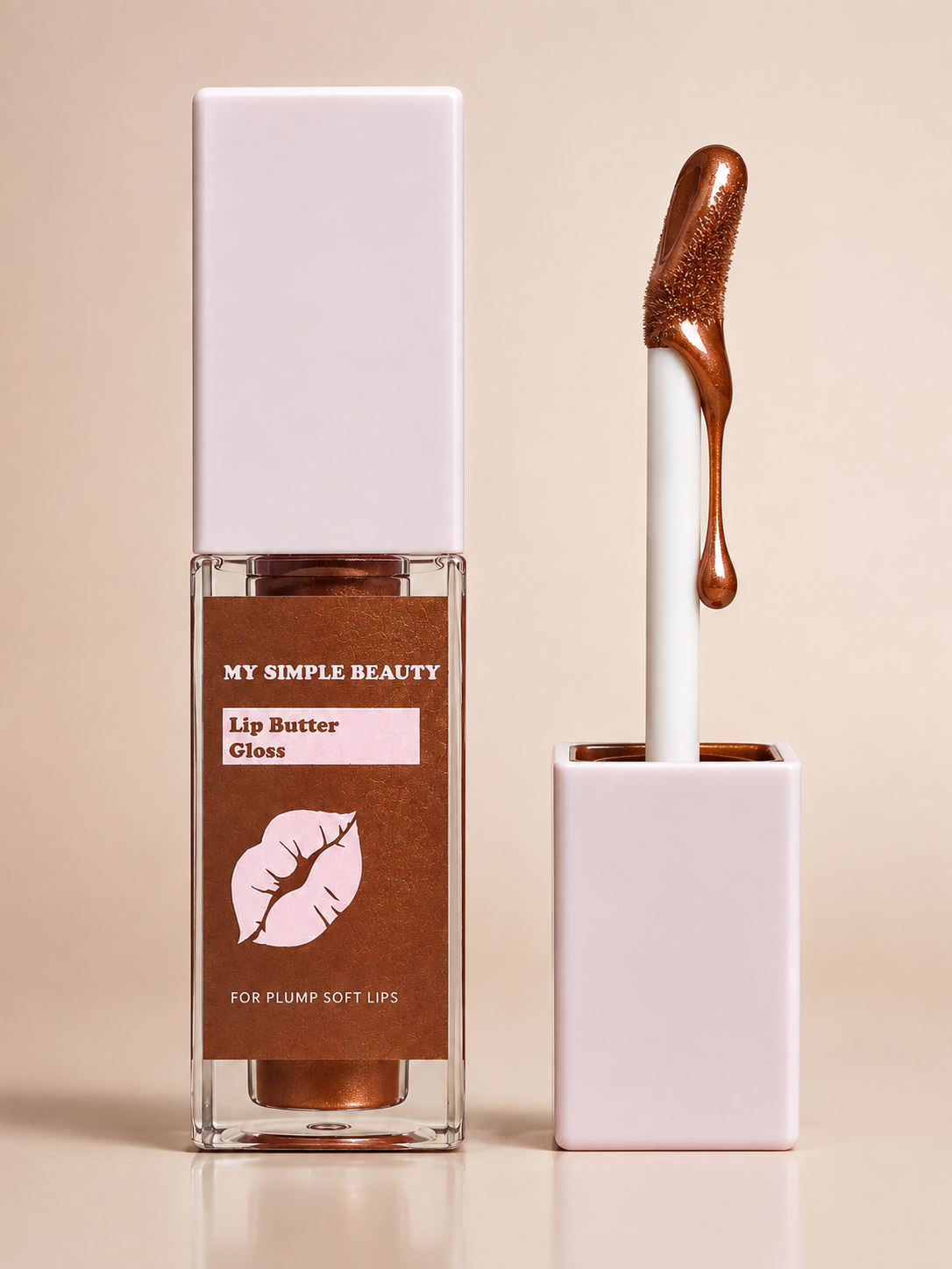 Plumping Lip Butter Gloss (Bronze Drip) For Softer , Hydrated ,Super Shine Lips