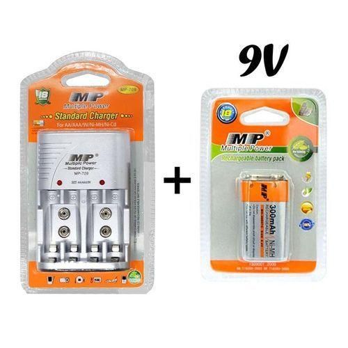 Multiple Power Rechargeable Bettery Charger-AC100-240V AA/AAA 9V