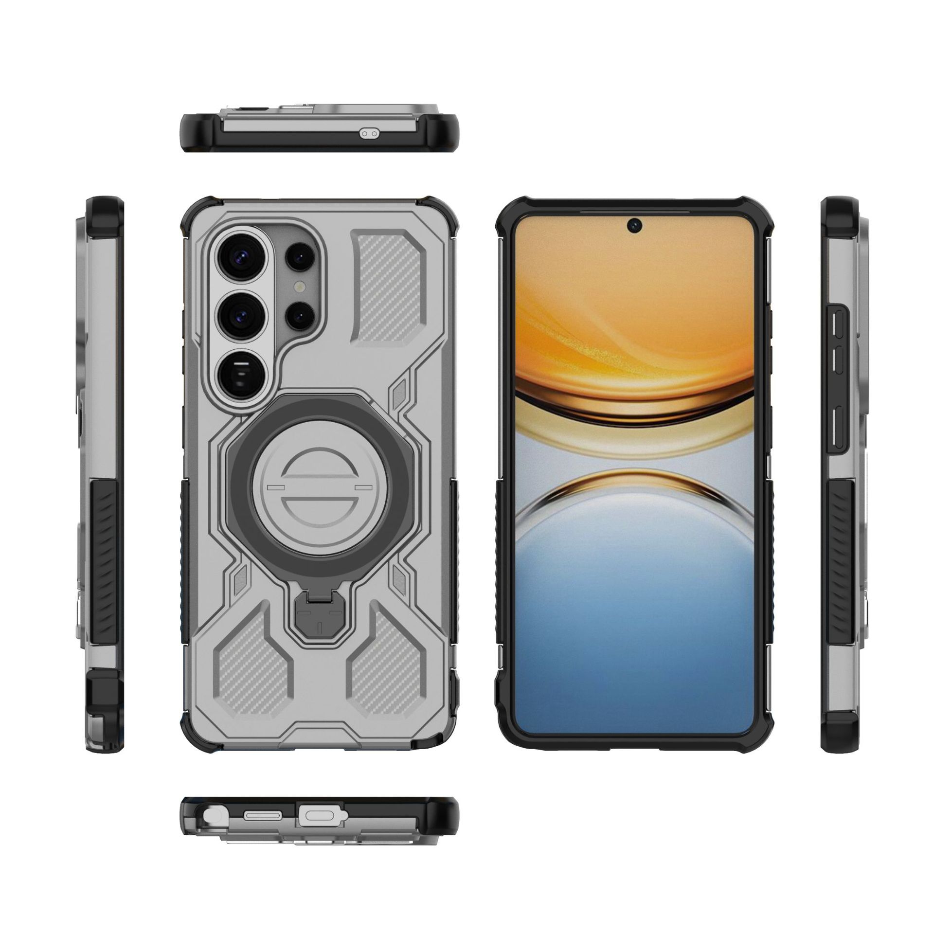 Samsung Galaxy S26 Ultra S25 S24 Ultra M56 M36 A56 A36 A55 A37 A57 Magnetic Ring Case 360° Rotatable [Military-Grade Drop Protection] + Metal Plate for MagSafe Phone Case