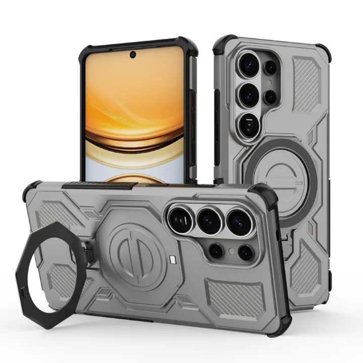 Samsung Galaxy S26 Ultra S25 S24 Ultra M56 M36 A56 A36 A55 A37 A57 Magnetic Ring Case 360° Rotatable [Military-Grade Drop Protection] + Metal Plate for MagSafe Phone Case