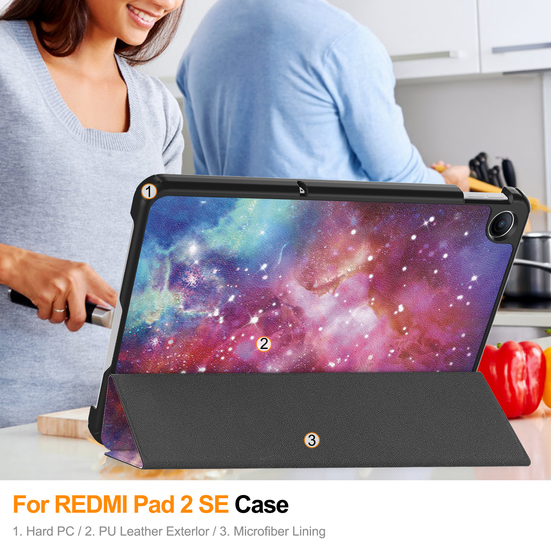 Redmi Pad 2 SE Redmi Pad 2 9.7 inch Tablet Case,Multi-Viewing Angles, PU Leather Smart Cover with Auto Sleep Wake Feature for Redmi Pad 2 SE 9.7 inch