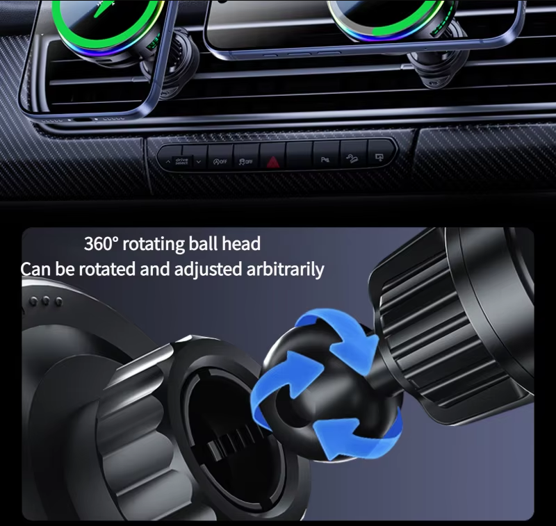 Qi2.2 Magnetic 25W Car Charger Semiconductor Cooling Wireless Car Mount MagSafe Air Vent Holder for iPhone Samsung