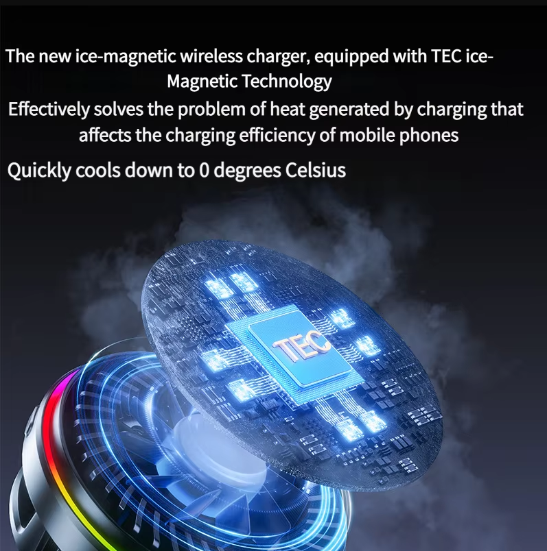 Qi2.2 Magnetic 25W Car Charger Semiconductor Cooling Wireless Car Mount MagSafe Air Vent Holder for iPhone Samsung