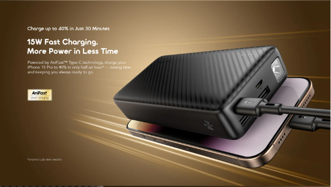 Oraimo Power Bank Traveler 15 OPB-1201P 15W 20,000mAh Fast charging power bank with Type C Output ,15W Fast Charging, Type-C Output + Multiple Ports, LED Power Indicator, Universal Compatibility