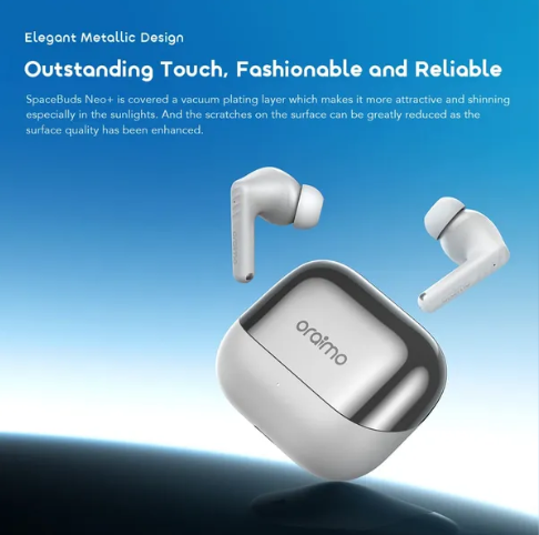 Oraimo SpaceBuds Neo+ ANC Wireless Earbuds Elegant Metallic Design Sound360 Spatial Audio  Active Noise Cancellation Noise Cancellation in Calls