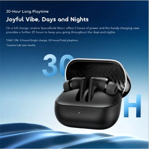 Oraimo SpaceBuds Neo+ ANC Wireless Earbuds Elegant Metallic Design Sound360 Spatial Audio  Active Noise Cancellation Noise Cancellation in Calls