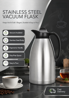 Sundabests Unbreakable Stainless Steel Vacuum Flask - Unbreakable, 24-Hour Hot/Cold Thermos, Leak-Proof Flask -Keep Your Drinks Perfect for Hours – The Ultimate Unbreakable Companion for Home & Travel