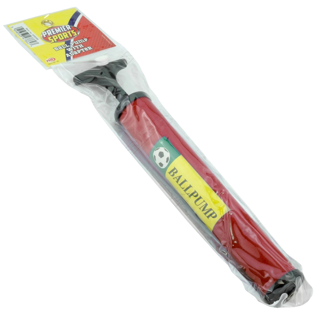 Precision  Football Inflating Hand Air Pump with Valve Adaptor & Needle – Portable Manual Ball Pump for Soccer Balls, Basketballs, Volleyballs, Rugby Balls & Inflatables