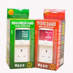 Maze Fridge Guard + TV Guard Surge Protectors 13A (Pack of 2) - Low Voltage Protection, Spike/Surge Protection, High Voltage Disconnect 230VAC