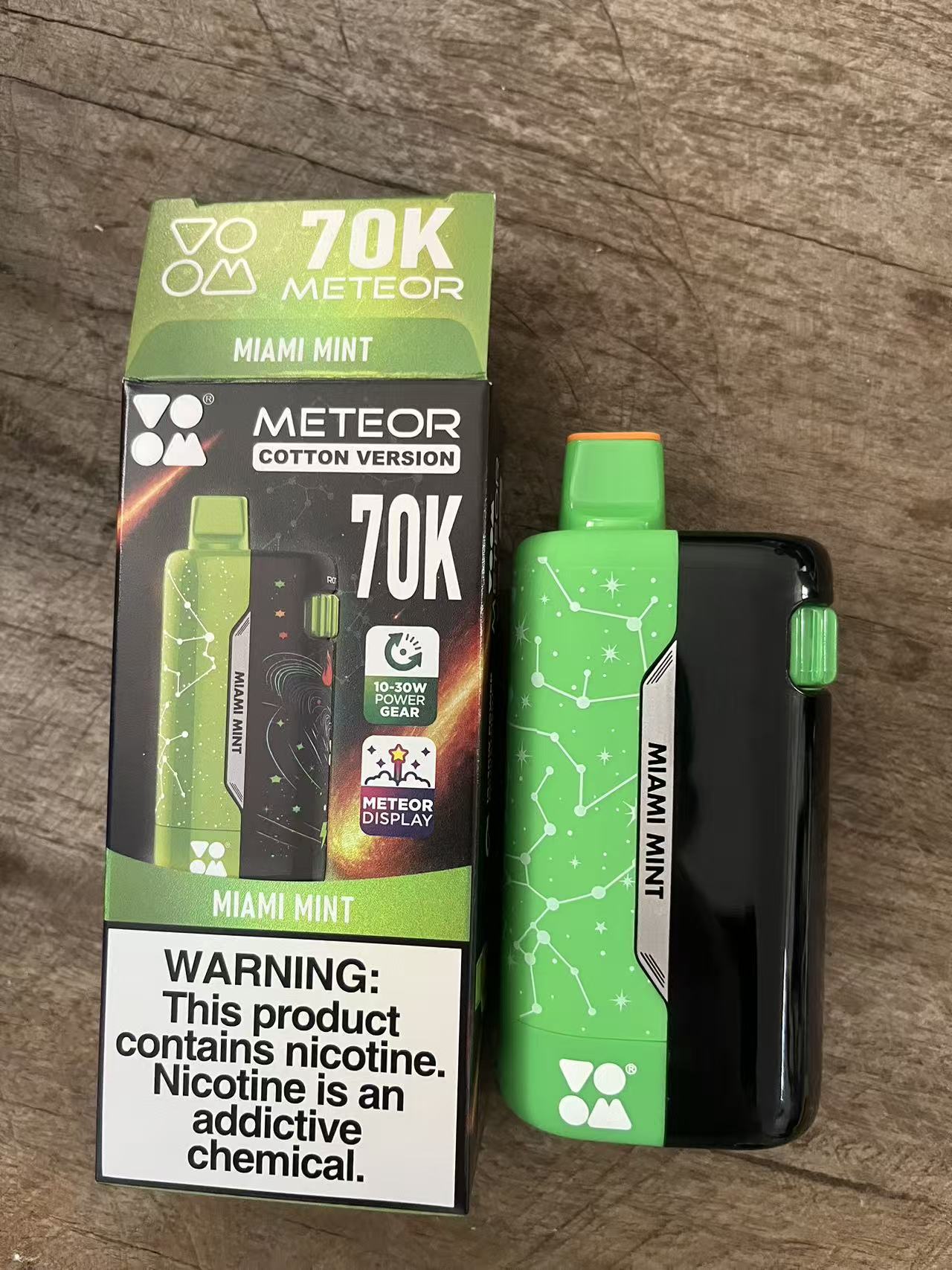 High-End 70,000 Puffs Vape | Massive 70K Puff Count | 10-30W Adjustable Wattage | Vibrant Meteor Screen | Mint