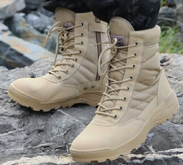 FuXing Men's Shoes Boots Ankle Bootie Jungle Boots, Hiking Boots, Desert Boots, Combat Boots, Tactical Boots, High Top Short Boots Military shoe，Good Quality Jungle Boots