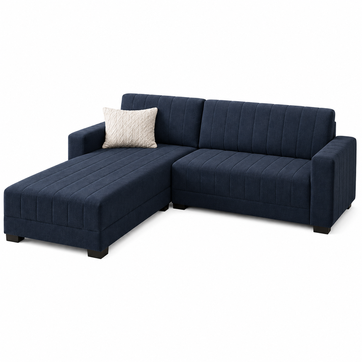 Modern 4-Seater Corduroy L-Shaped Sofa – Minimalist Lounge Couch with Chaise, Soft Fabric Sectional Sofa for Living Room