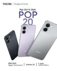 TECNO POP 20 128GB + 8(4+4)GB  64GB+4GB 4G Network 6.75" 120Hz Hole Screen Dual Speakers IP64 Waterproof 13MP 5000mAh 15W Type-C Android 15 Dual SIM Phone Side Fingerprint Unlock phones