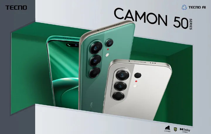 Tecno Camon 50 Pro 256GB+8GB RAM 6.78" 120Hz AMOLED MTK Helio G200 Ultimate 45W 6500mAh 50MP Dual Speaker Android16 IP68/IP69 Dust Water Resistance Dual Sim Smart Phones