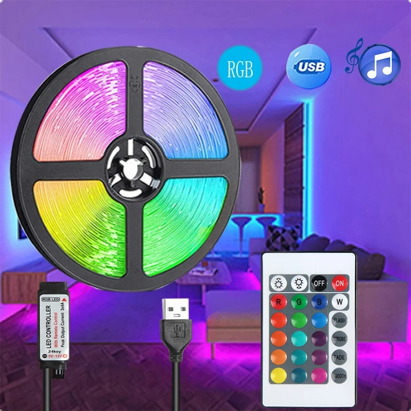 LED Room Lights Color RGB Tpae LED Strip Bedroom Decoration LED 2835 5m 10m TV LED Backlight for Christmas