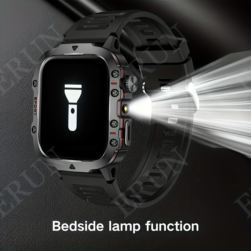 New Steel Strip Outdoor Military Smart Watch 1.96inch Large Screen HD Bluetooth Call SOS Voice Assistant Men Women Smartwatch Sports Fitness Tracker Compatible With Android/IOS Phones