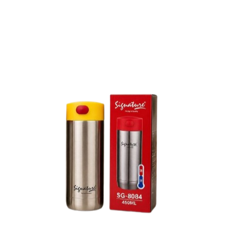 Signature 450ML Vacuum Flask – Unbreakable 304 Stainless Steel Insulated Thermos Bottle | Leak-Proof | Keeps Drinks Hot & Cold for Long