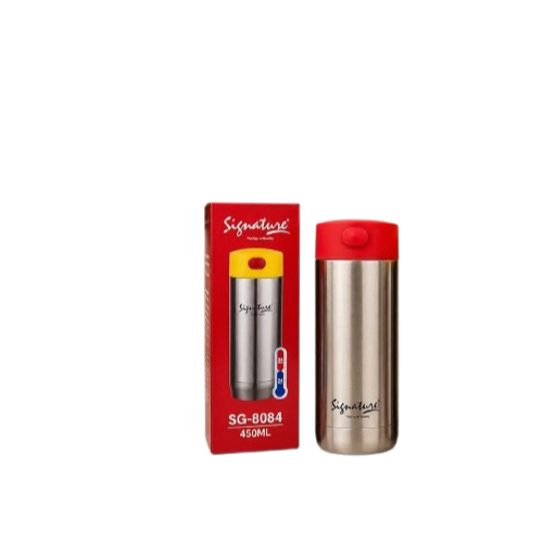 Signature 450ML Vacuum Flask – Unbreakable 304 Stainless Steel Insulated Thermos Bottle | Leak-Proof | Keeps Drinks Hot & Cold for Long