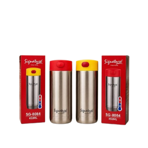Signature 450ML Vacuum Flask – Unbreakable 304 Stainless Steel Insulated Thermos Bottle | Leak-Proof | Keeps Drinks Hot & Cold for Long