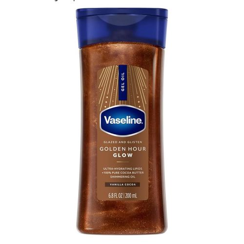 Vaseline Gel Oil – Golden Hour Glow Shimmering Body Oil, Vanilla Cocoa