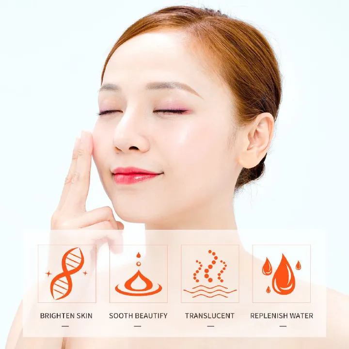 SADOER 5PCS Skin Care Set Vitamin C Sunscreen Brightening Moisturizing Set Vitamin C Face Cream + Face Cleanser + Vitamin C Face Serum + SPF50+ Sunscreen + Moisturizing Lip Balm