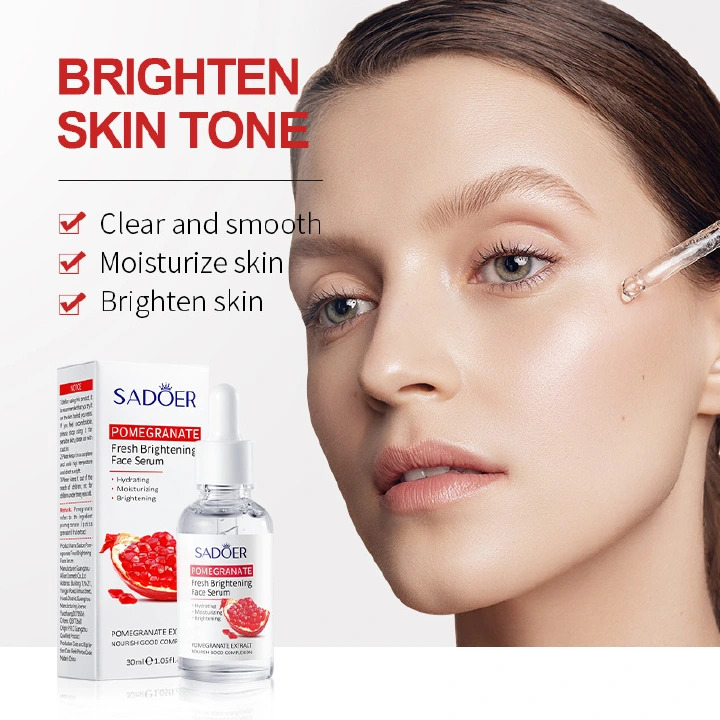 SADOER Vitamin C Serum Whitening Essence Turmeric Antioxidant Serum Aloe Vera Moisturizing Face Serum Anti Wrinkle Anti Aging Skin Care Brightening Pomegranate Essence Deep Hydration Fade Acne Mark