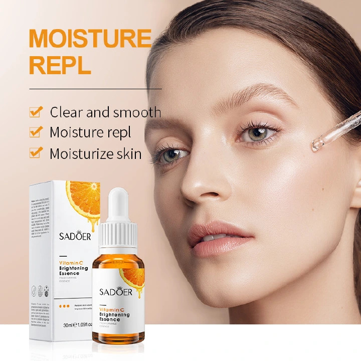 SADOER Vitamin C Serum Whitening Essence Turmeric Antioxidant Serum Aloe Vera Moisturizing Face Serum Anti Wrinkle Anti Aging Skin Care Brightening Pomegranate Essence Deep Hydration Fade Acne Mark