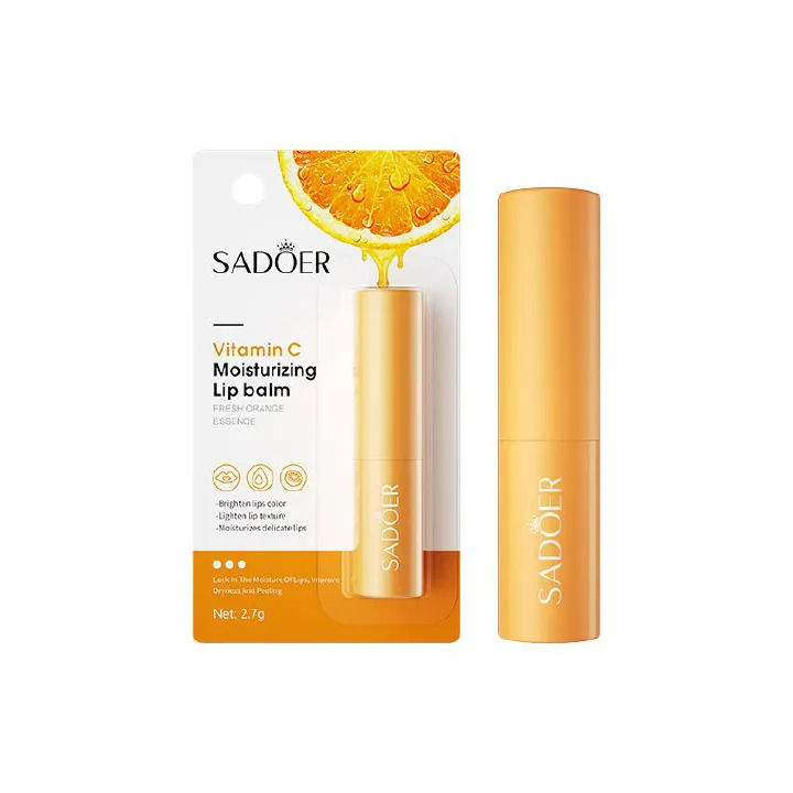 SADOER 5PCS Skin Care Set Vitamin C Sunscreen Brightening Moisturizing Set Vitamin C Face Cream + Face Cleanser + Vitamin C Face Serum + SPF50+ Sunscreen + Moisturizing Lip Balm